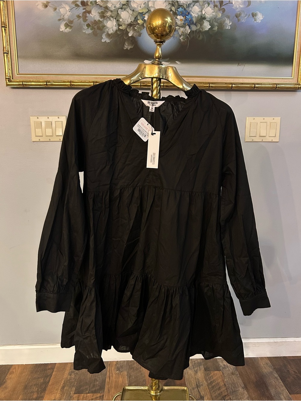 BB Dakota black ruffled babydoll dress